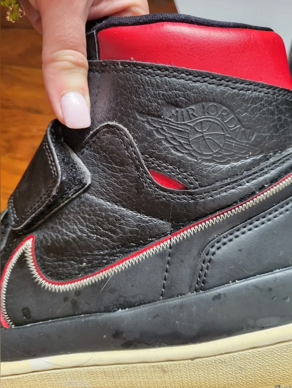 Nike Air Jordan 1 Retro High Double Strap Black Red AQ7924-016 Men's 11
